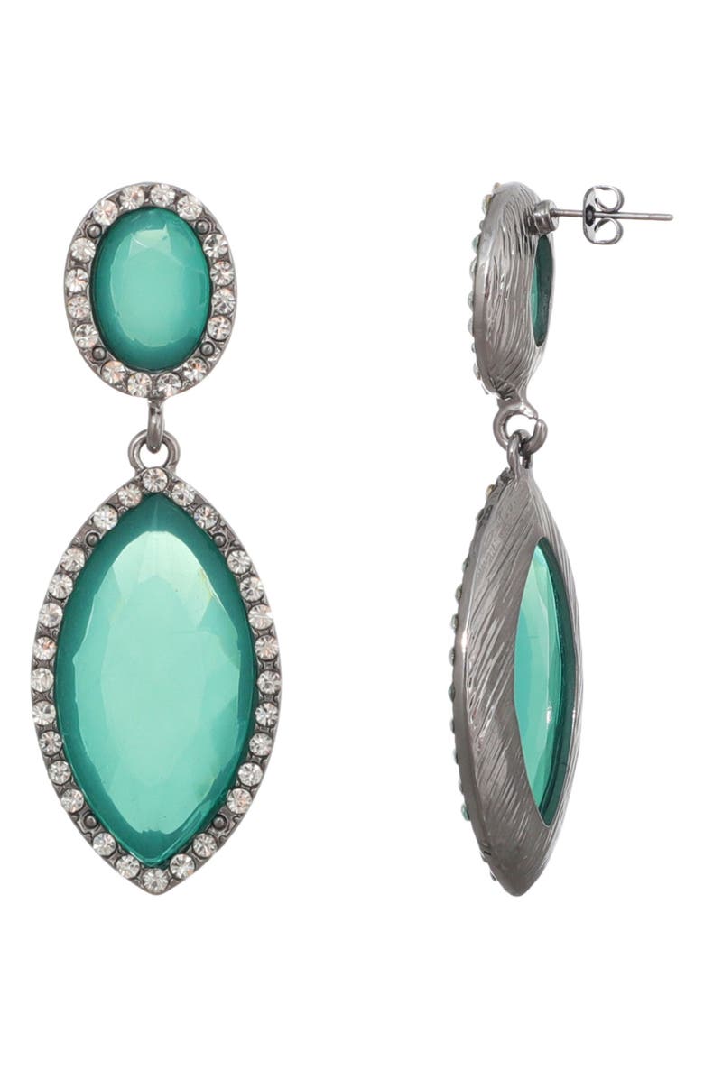 Adornia Crystal Halo Drop Earrings, Alternate, color, Green