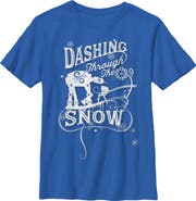 Star Wars Boy's Star Wars Christmas AT-AT Dashing Snow  Graphic T-Shirt