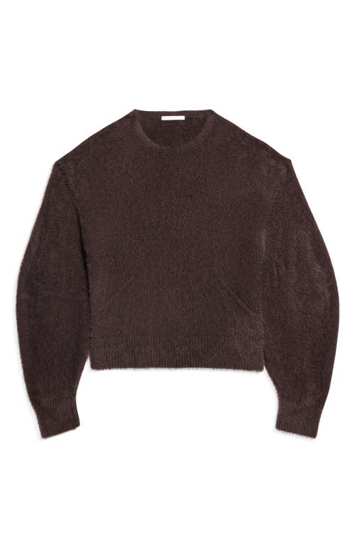 Helmut Lang Apex Oversize Eyelash Crewneck Sweater In Espresso