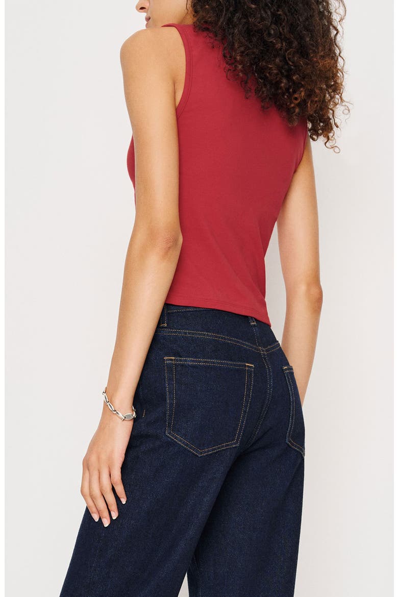 Wren Cotton V-Neck Tank, Alternate, color, LIPSTICK