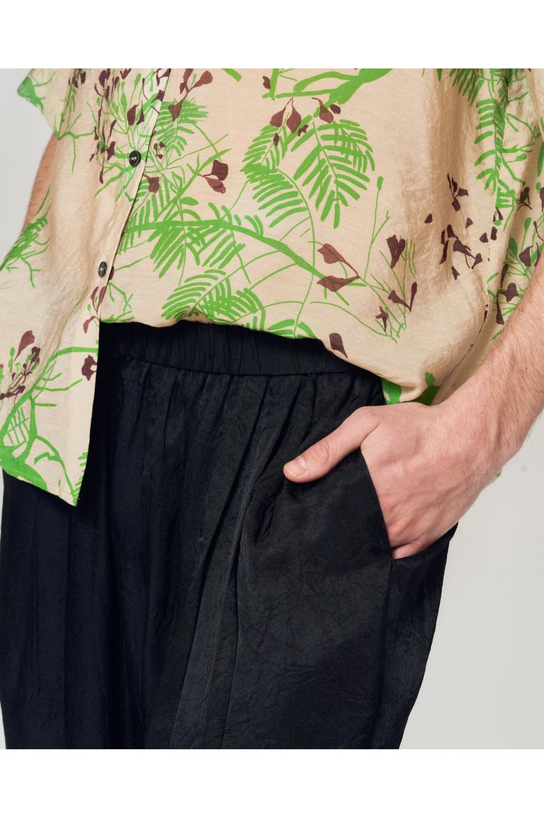 "Beach Blossom" Wide-Leg Pants, Alternate, color, Black