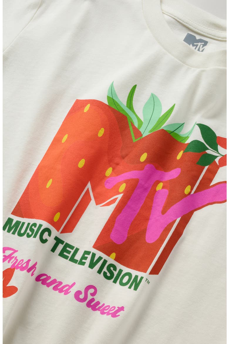 Kids' Crop Graphic T-Shirt, Alternate, color, IVORY MTV BERRY