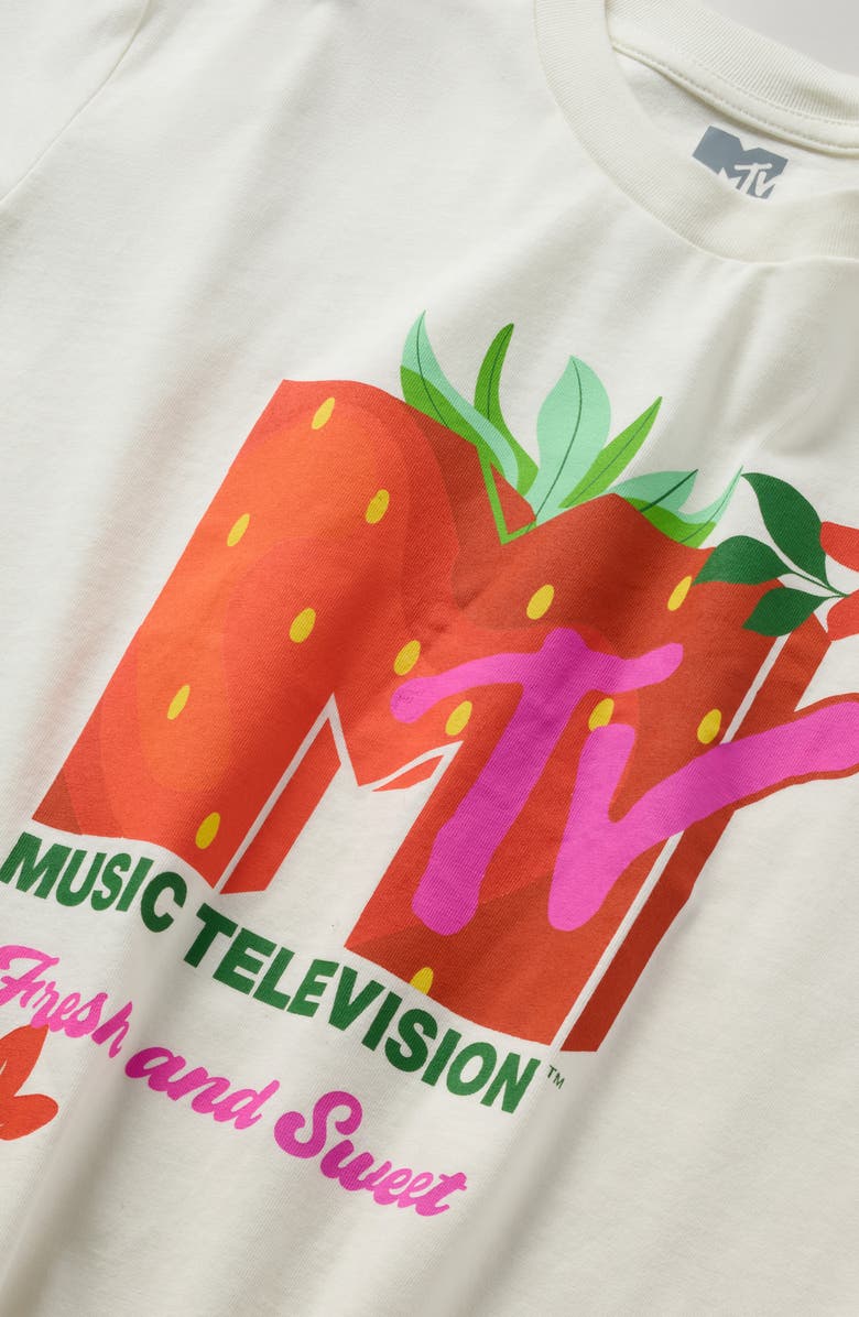 Treasure & Bond Kids' Crop Graphic T-Shirt, Alternate, color, Ivory Mtv Berry