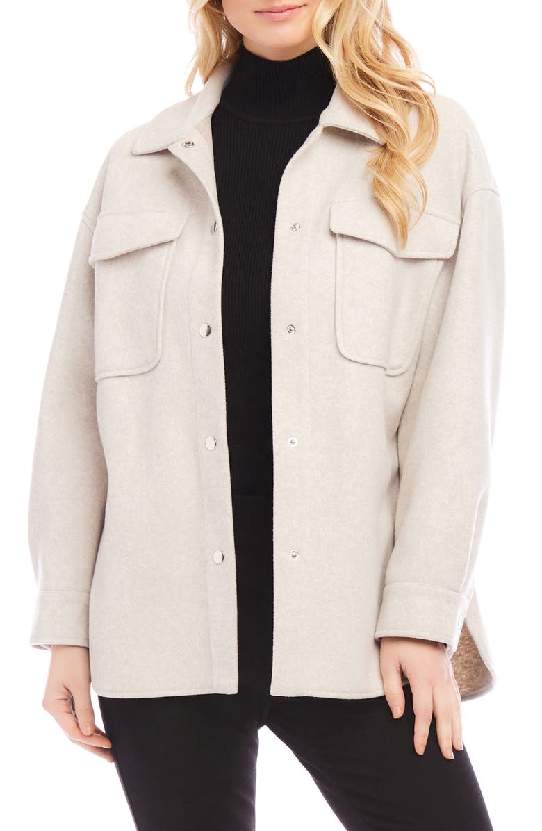 Karen Kane Oversize Shirt Jacket, Main, color, Stone