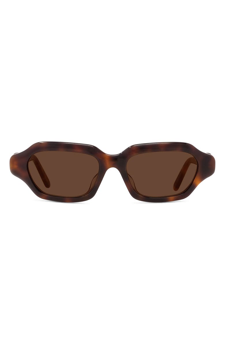 Loewe Slim 51mm Rectangular Sunglasses, Main, color, Dark Havana / Brown Mirror
