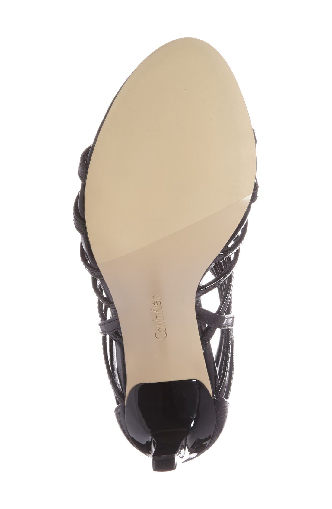 Calvin Klein 'Nira' Cage Sandal, Alternate, color, 