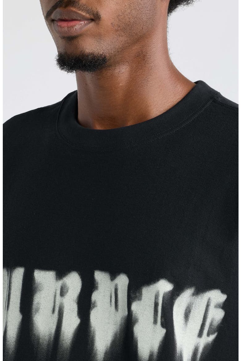 Textured Cotton Graphic T-Shirt, Alternate, color, BLACK