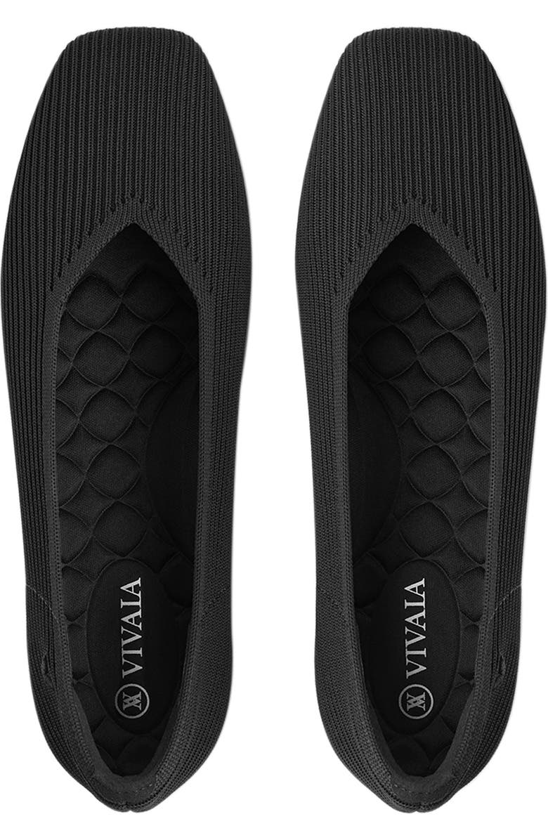 VIVAIA Lightweight Square-Toe V-Cut Flats, Alternate, color, Black