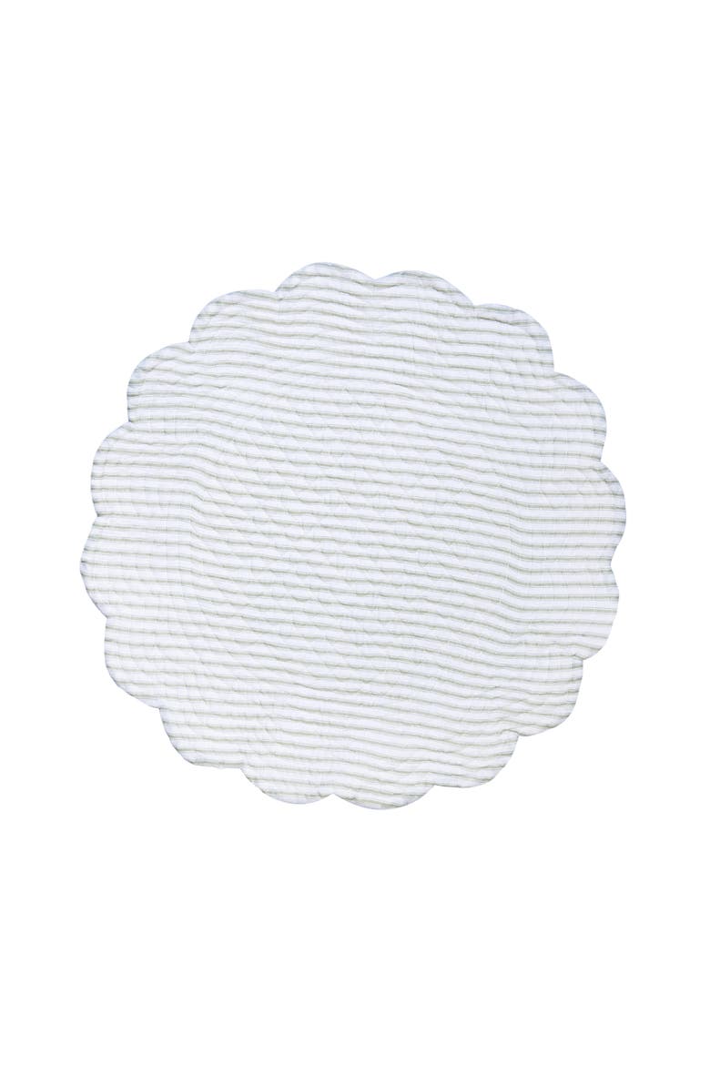 Lavender Fields 100% Cotton Quilted Round Set of 6 Spring Placemats 17", Alternate, color, Green