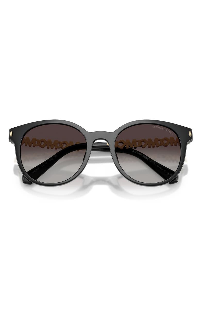 Michael Kors Pienza 53mm Gradient Round Sunglasses, Alternate, color, Black / Light Grey Gradient