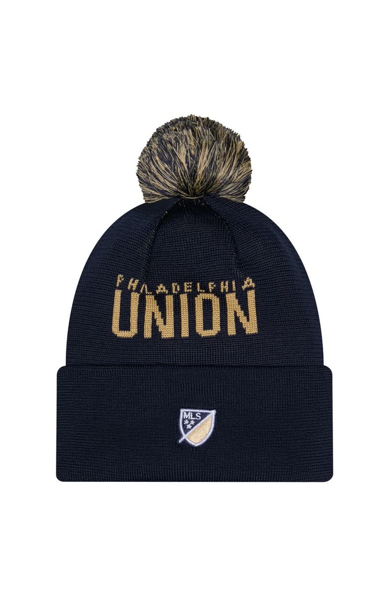 New Era Men's New Era Black Philadelphia Union 2026 Jersey Hook Cuffed Knit Hat with Pom, Alternate, color, Black