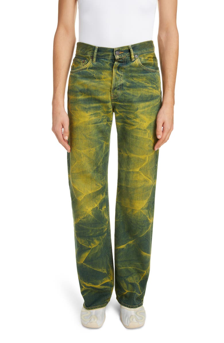 Acne Studios 2021M Tie Dye Cotton Denim Straight Leg Jeans, Main, color, 