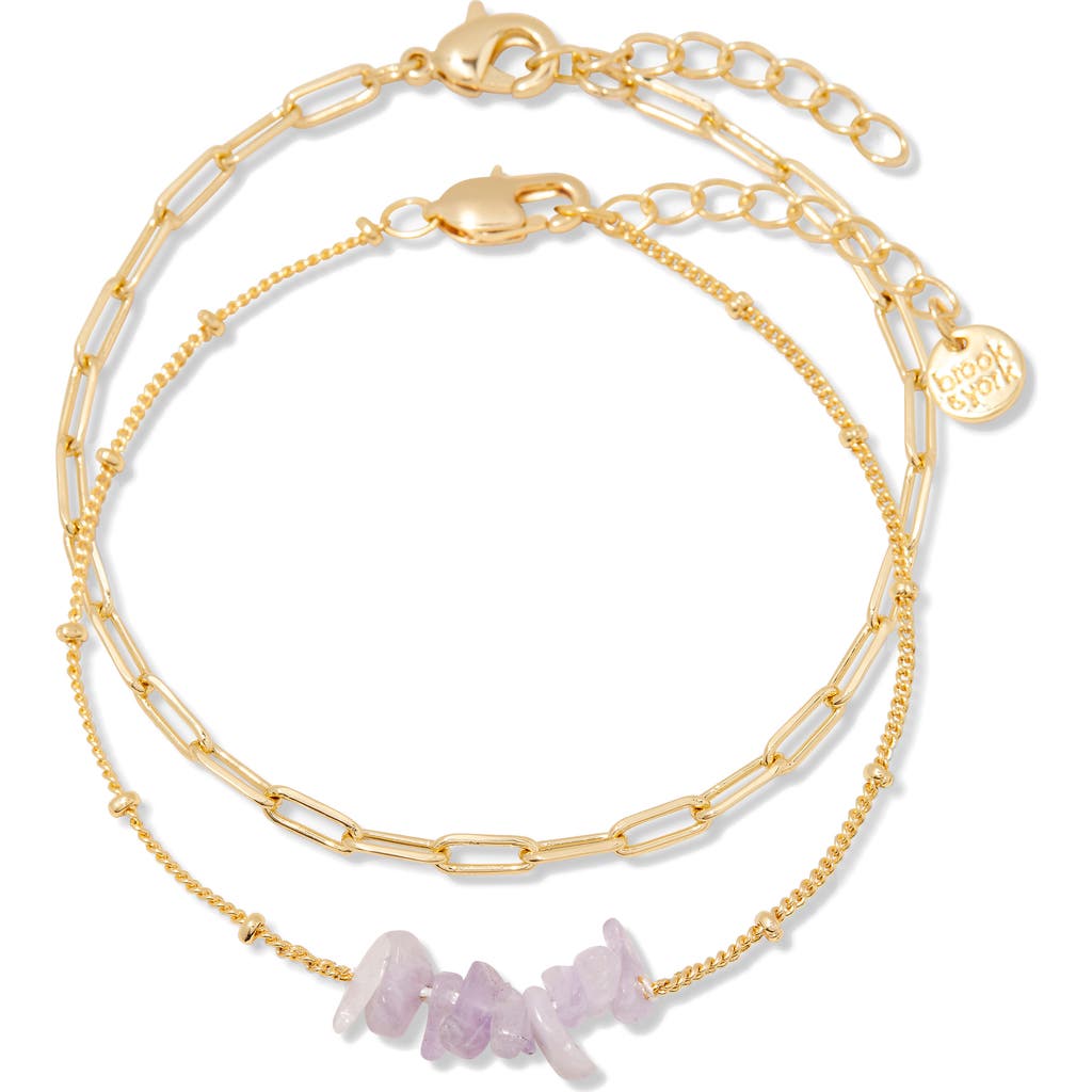 Brook & York Brook And York Alex Stacked Bead & Link Bracelet Set In Gold June