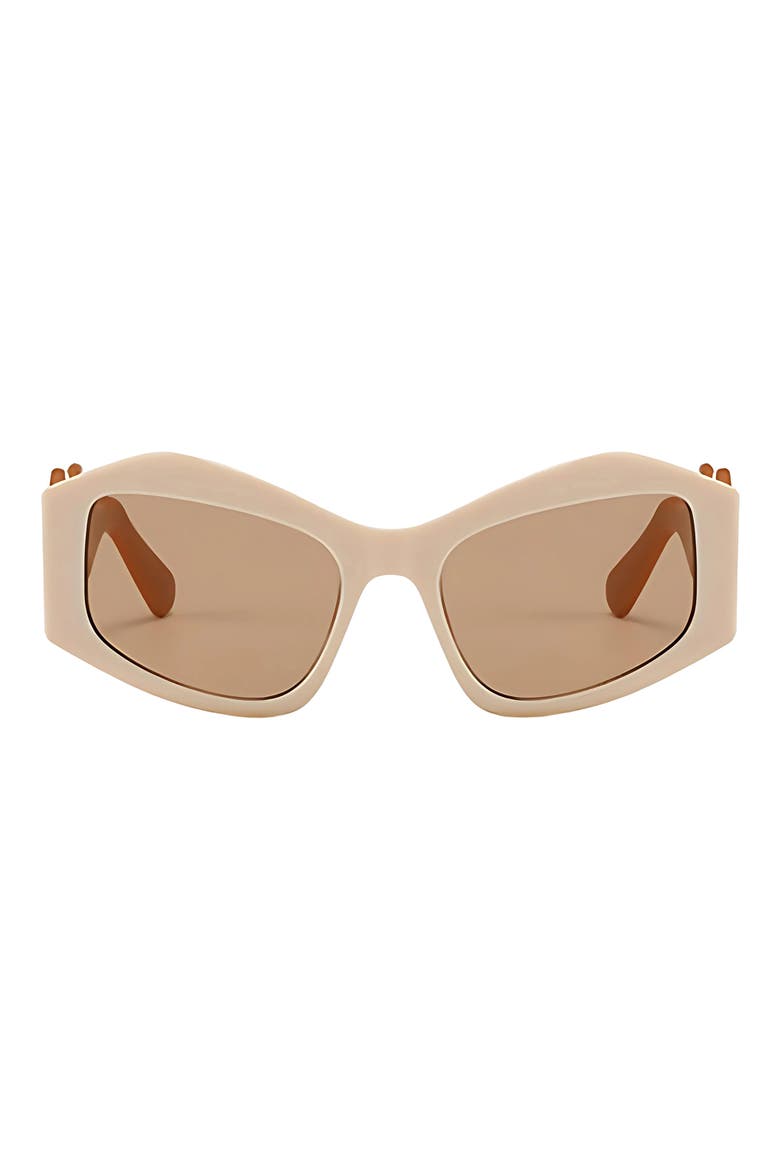 Jade 53mm Polarized Rectangular Sunglasses, Main, color, TAN / CHAMPAGNE
