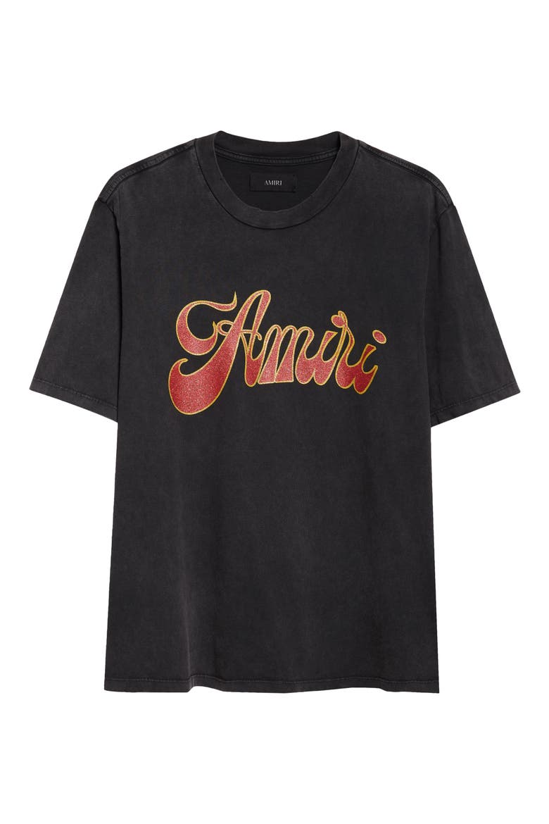 Groovy Glitter Logo Graphic T-Shirt, Alternate, color, BLACK