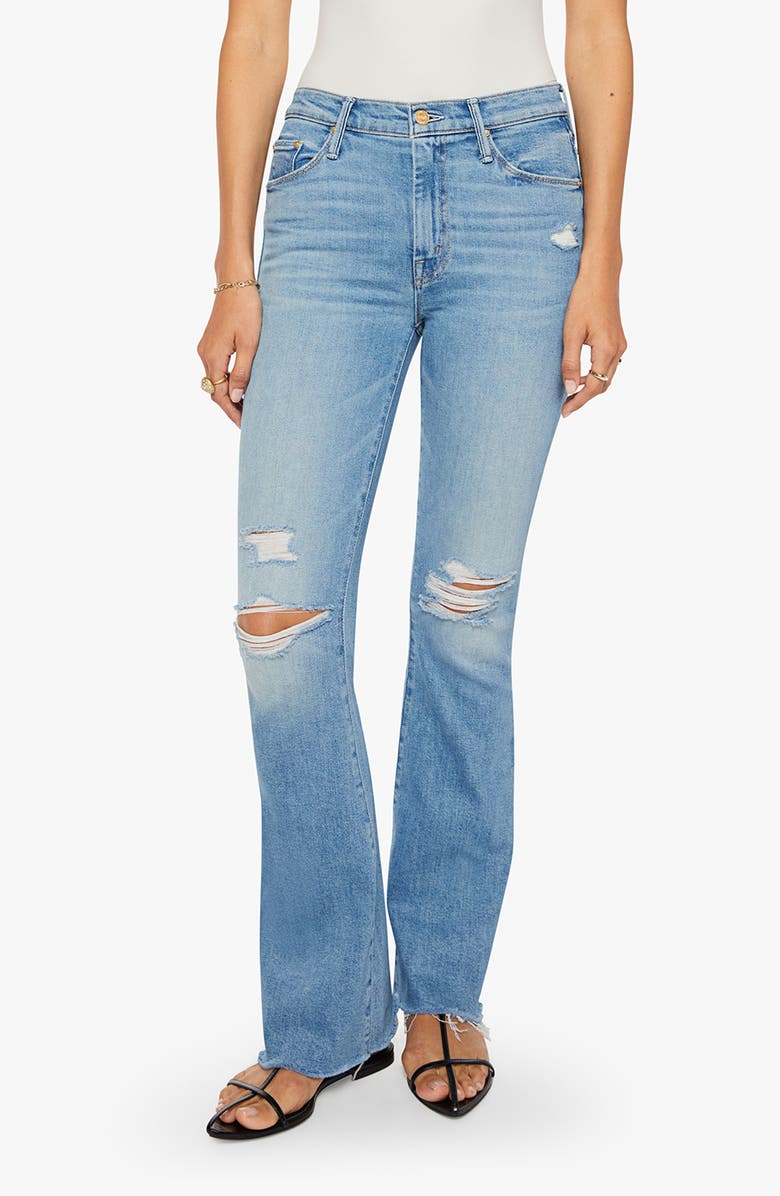 MOTHER Ripped Flare Jeans, Main, color, Chaos Is Calling