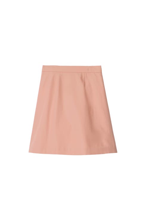 Burberry Pleated Cotton Skirt In Pink
