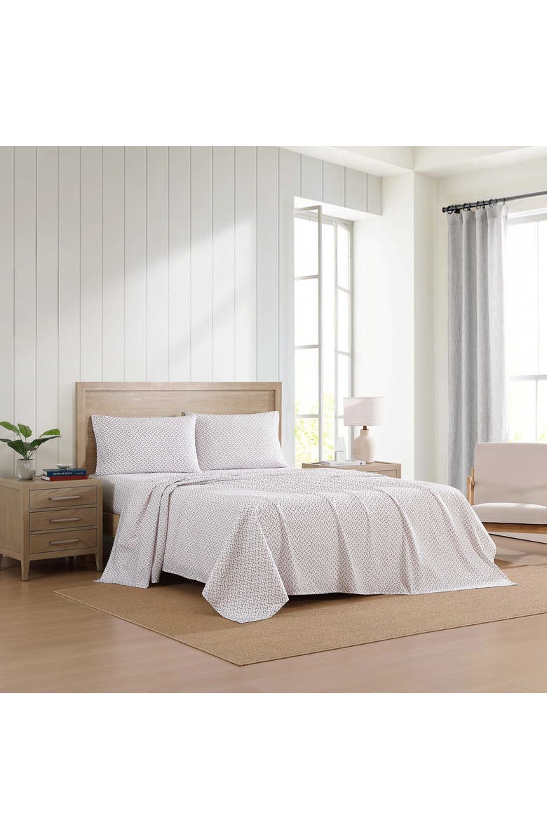 Tommy Hilfiger Atlantic Anchors Cotton Percale Sheet Set, Alternate, color, Red