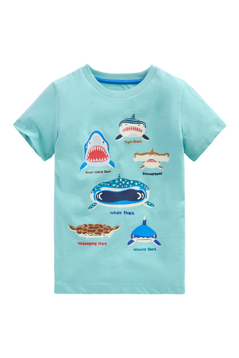 Kids' Shark Glow in the Dark Graphic T-Shirt, Main, color, JADEITE SHARKS