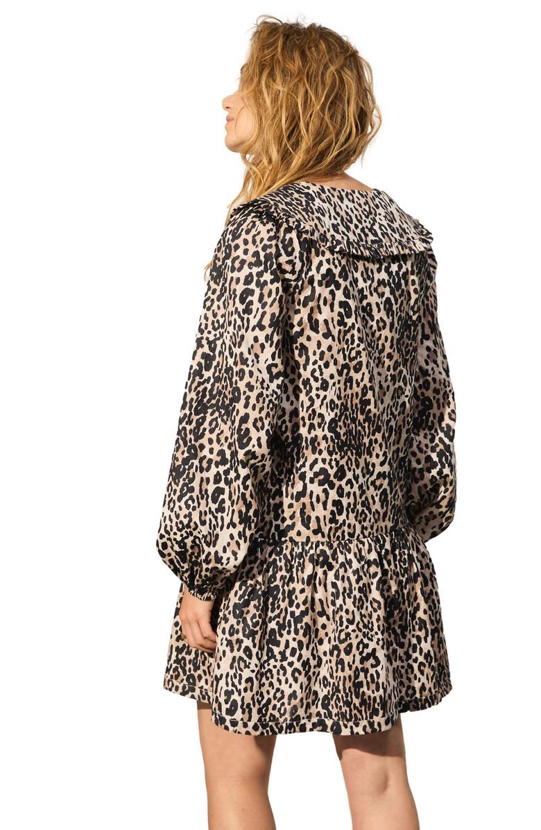 NEXT Long Sleeve Leopard Print Minidress, Alternate, color, Multi