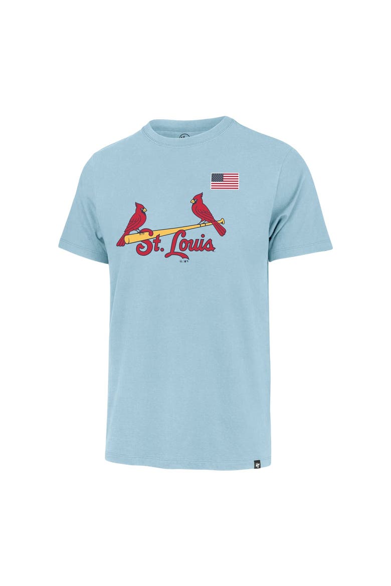 Men's '47  Light Blue St. Louis Cardinals Heritage U.S. Flag T-Shirt, Alternate, color, Light Blue