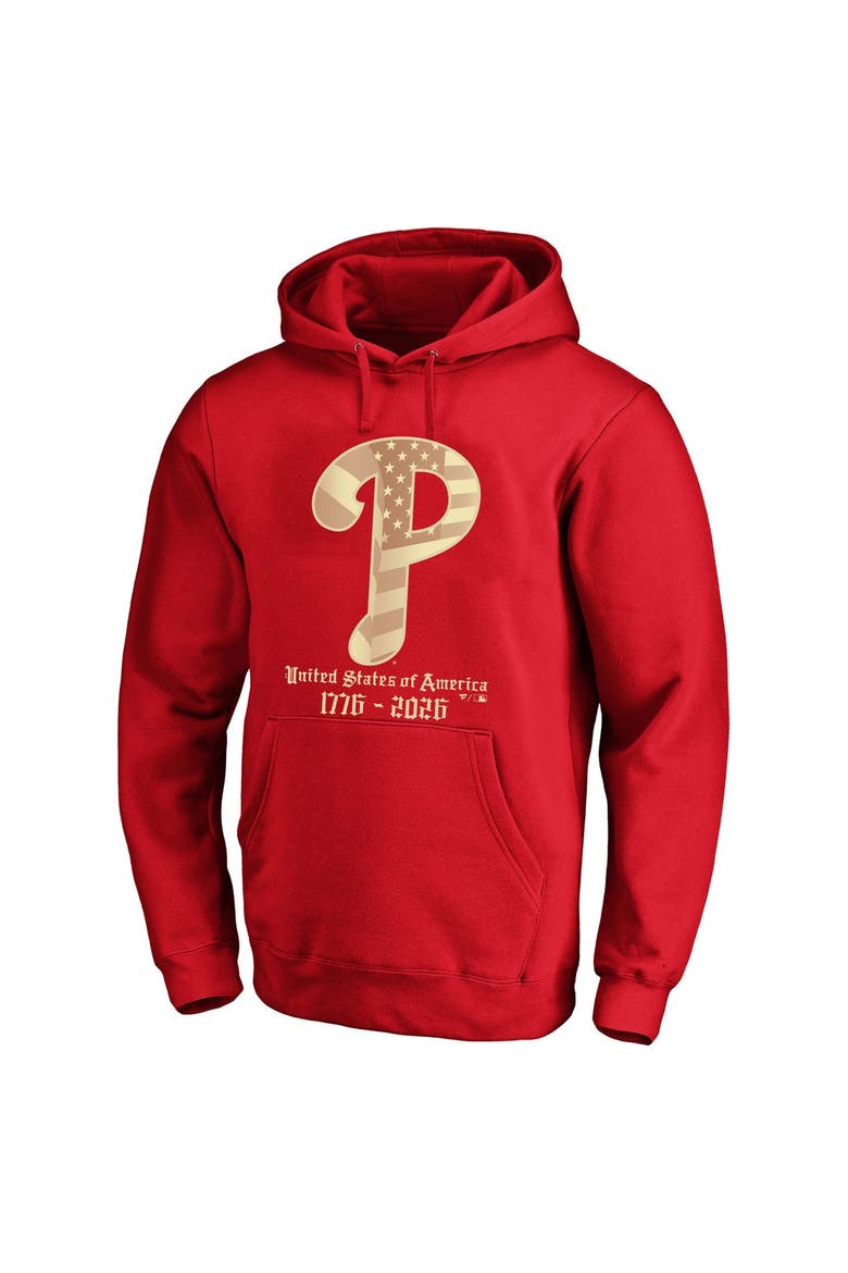 Men's Fanatics Red Philadelphia Phillies USA 1776-2026 Big & Tall Hoodie, Main, color, Red