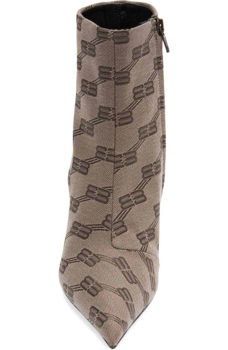 Balenciaga So Knife Logo Jacquard Pointed Toe Bootie, Alternate, color,