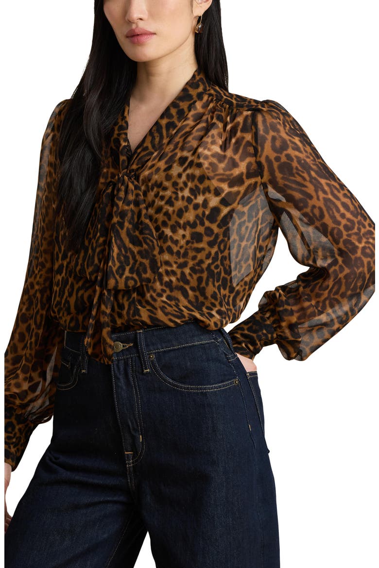 Graceful Tie Neck Top, Main, color, BEIGE