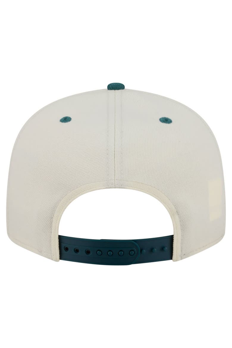 Men's New Era Cream Philadelphia Eagles Oversized Slogan 9FIFTY Snapback Hat, Alternate, color, Cream