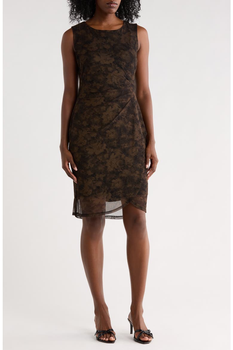 Floral Mesh Dress, Main, color, BRONZE