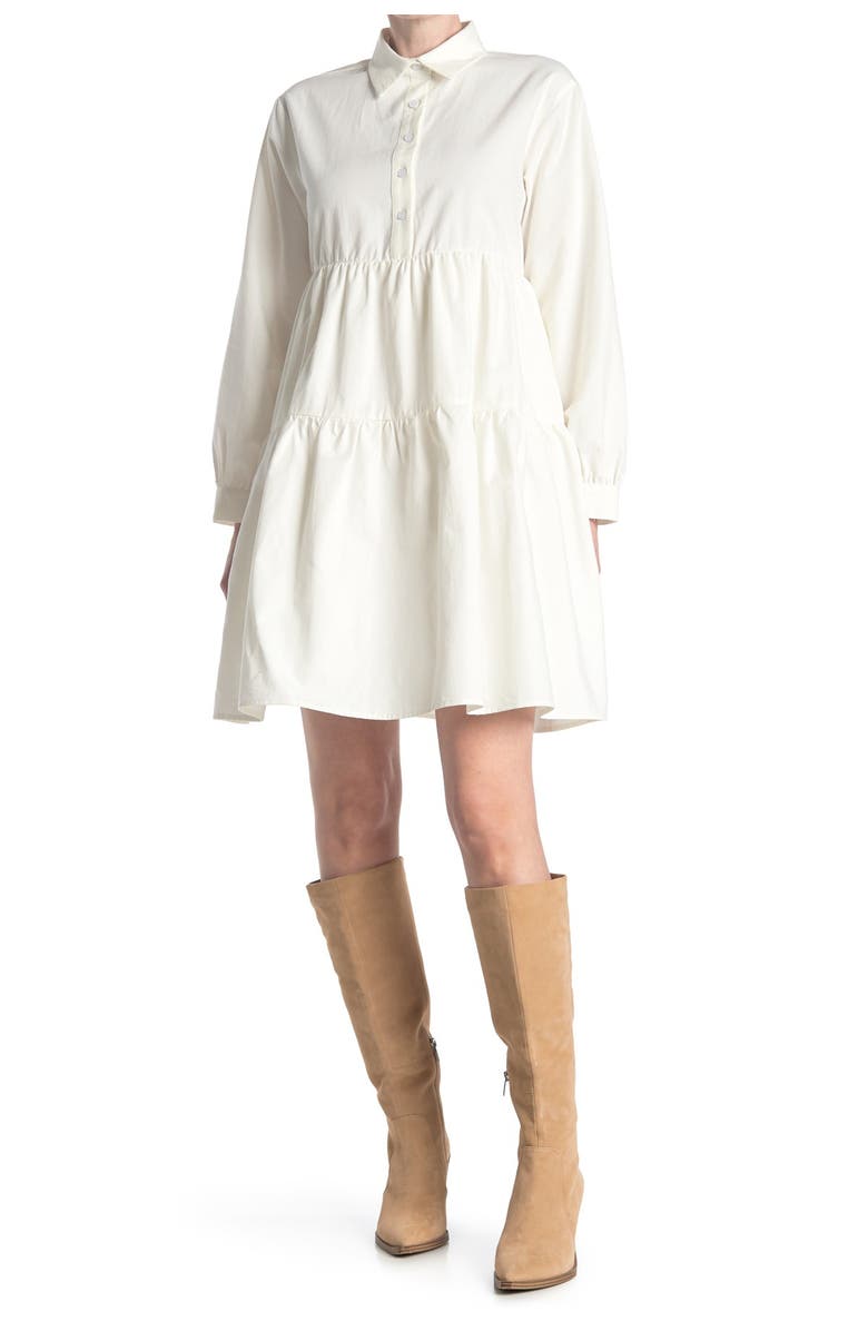 MELLODAY Long Sleeve Babydoll Dress, Alternate, color, 