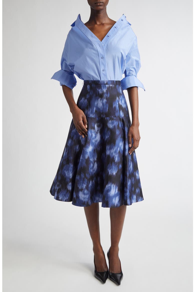 Abstract Floral Print Dance Skirt, Alternate, color, RIVIERA/ BLACK