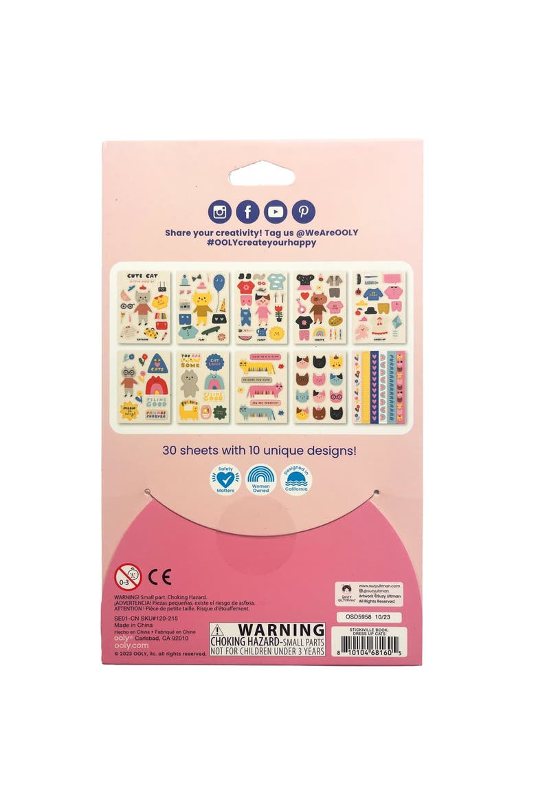 A Whole Lotta Stickers! Dress Up Cats, Stickiville x Suzy Ultman, Alternate, color, Multicolored