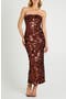 Leslie Pattern Sequin Strapless Gown
