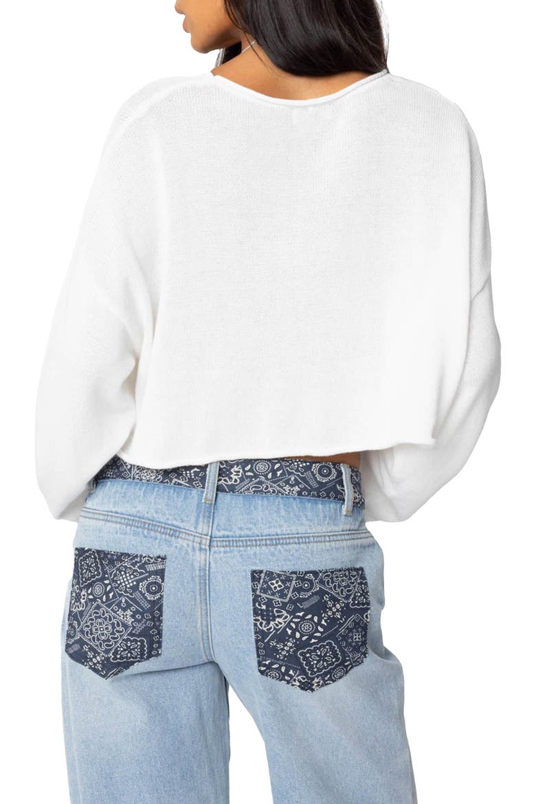 Shyrah Oversize Knit Crop Top, Alternate, color, WHITE