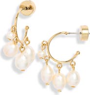 Nordstrom Demi Fine Shaky Freshwater Pearl Hoop Earrings