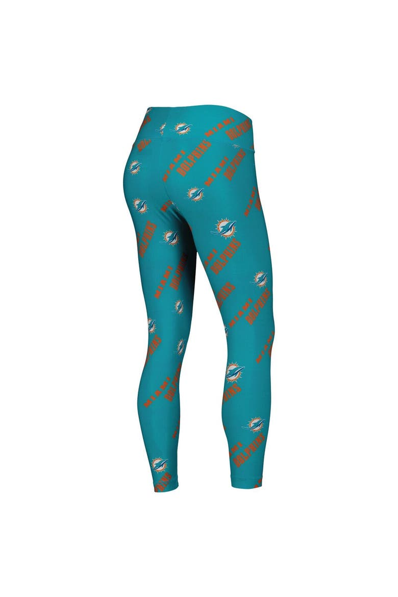 Women's Concepts Sport Aqua Miami Dolphins Breakthrough Allover Print Lounge Leggings, Alternate, color, Aqua