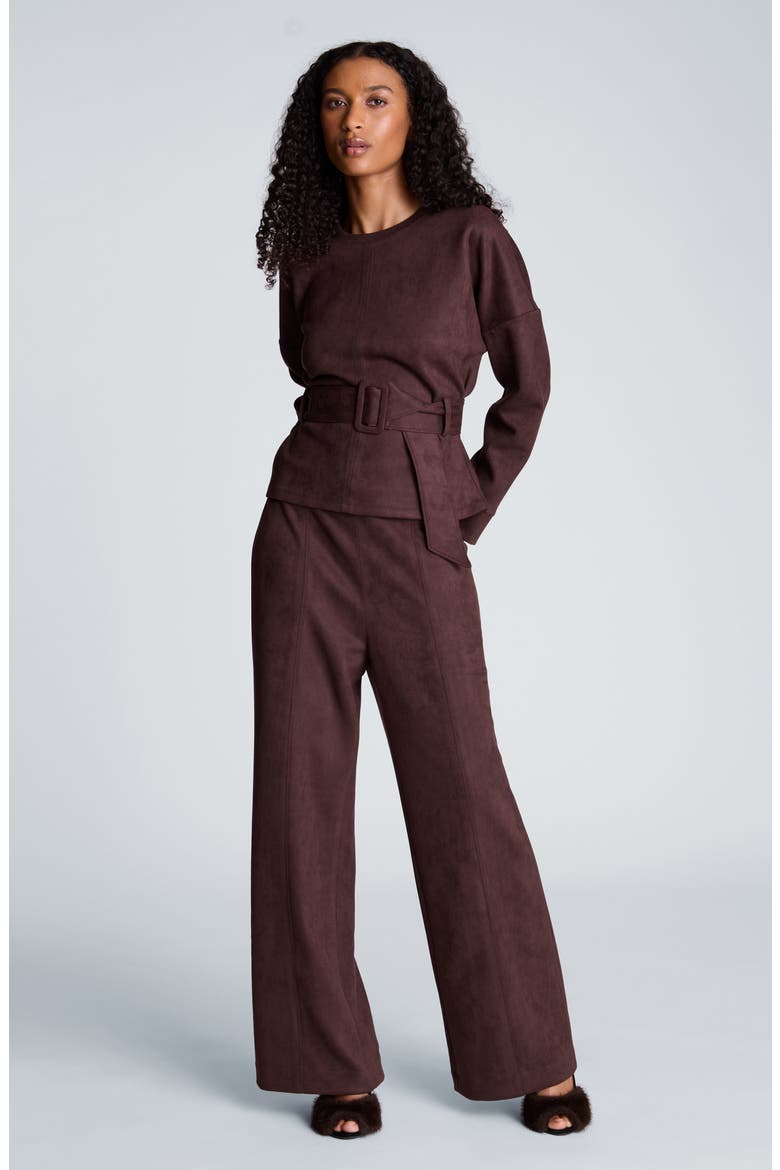 Hollywood High Waist Wide Leg Pants, Alternate, color, MEDIUM BARK