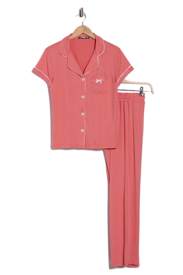 Ginnie Brushed Jersey Pajamas, Alternate, color, PINK