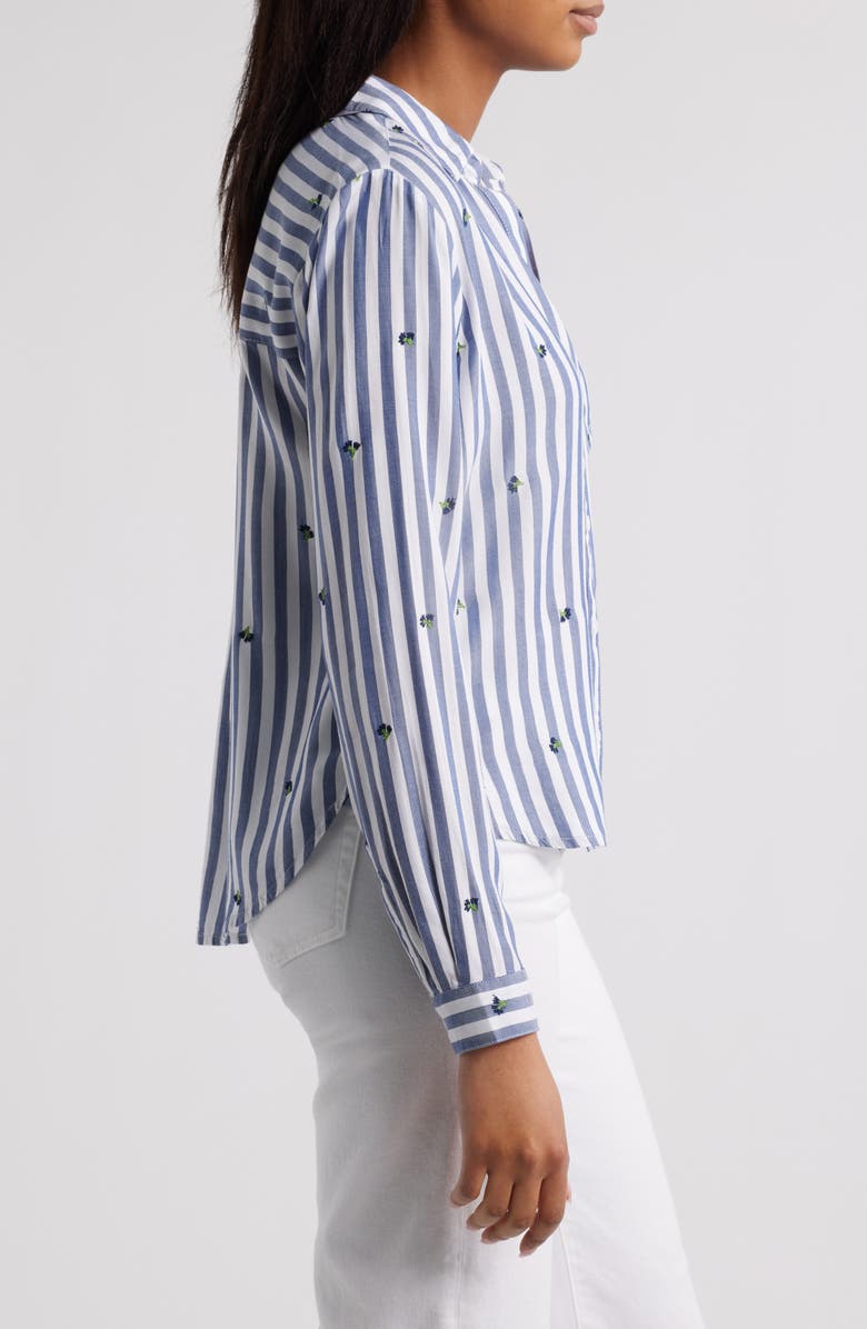 beachlunchlounge Caitlin Embroidered Shirt, Alternate, color, Aster Field