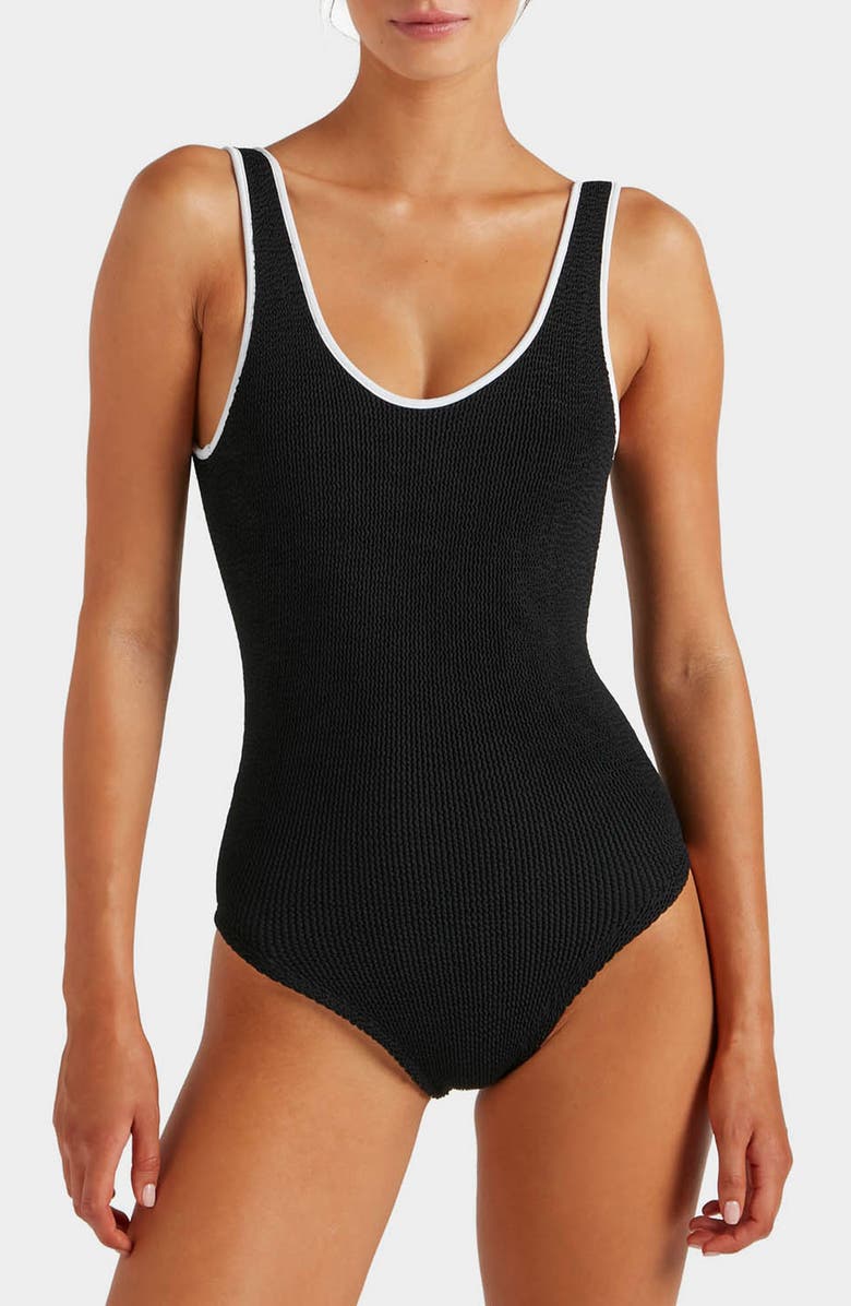 Hunza G Faye One-Piece Swimsuit, Main, color, Black
