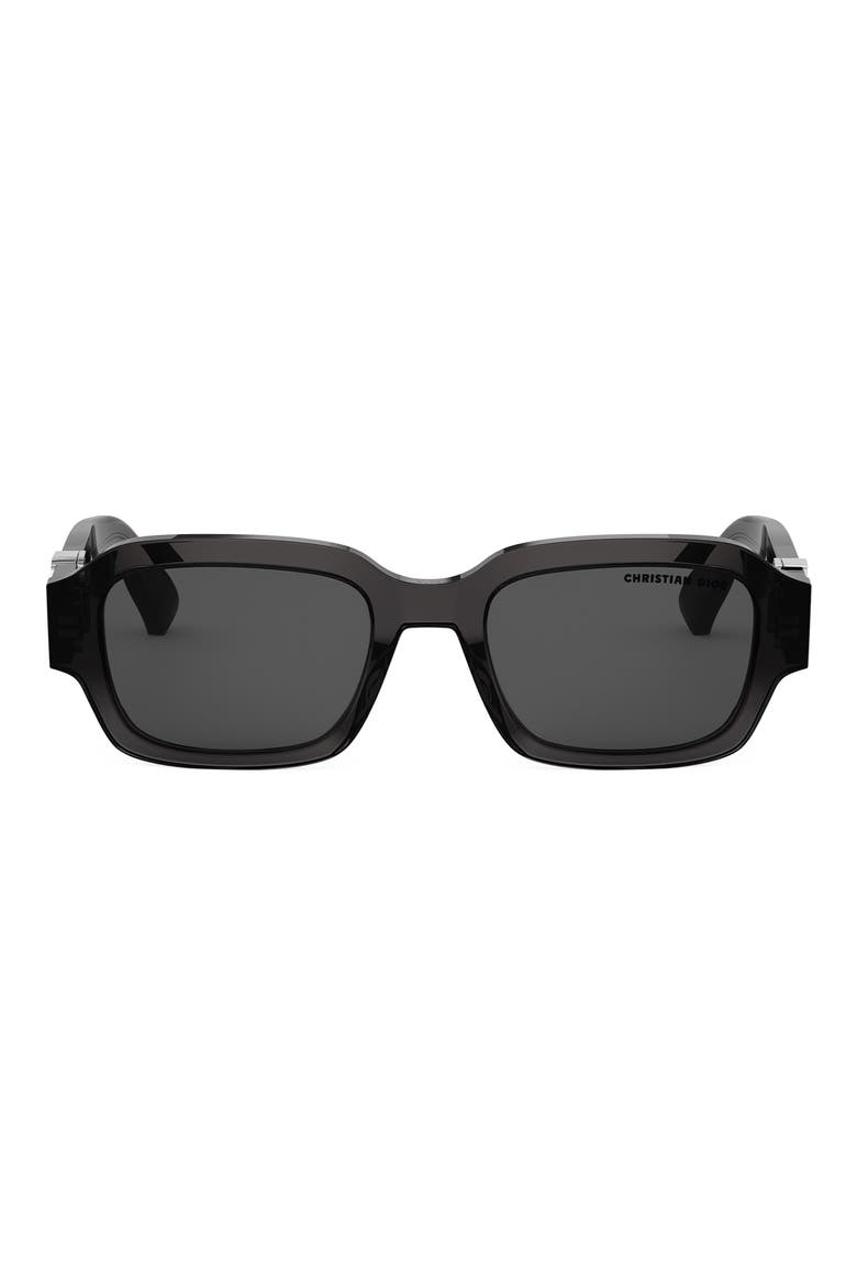 'Dior Oblique S2I 52mm Rectangular Sunglasses, Main, color, GREY/ OTHER / SMOKE