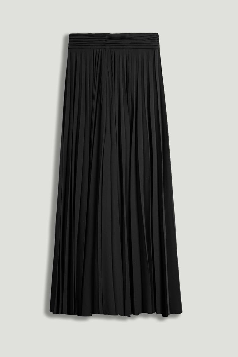Pleated Chiffon Wide-Leg Pants, Alternate, color, Black