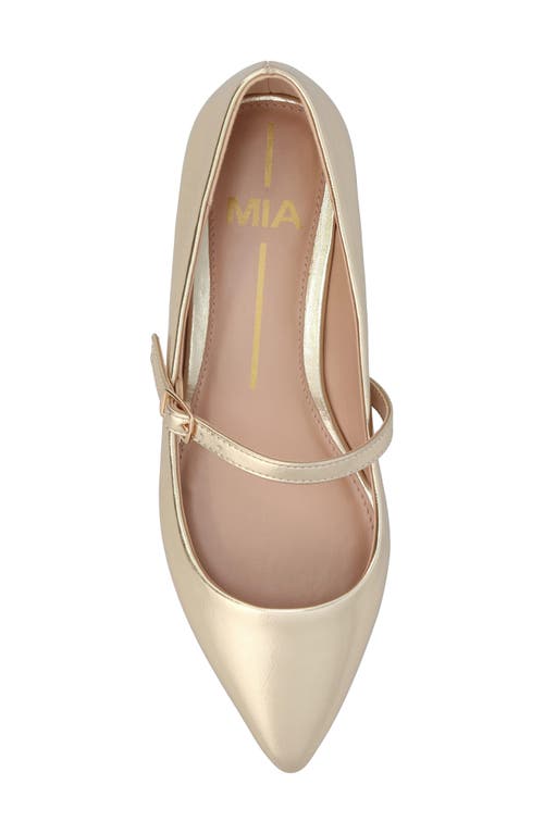 Mia Aviba Mary Jane Pointed Toe Flat In Gold