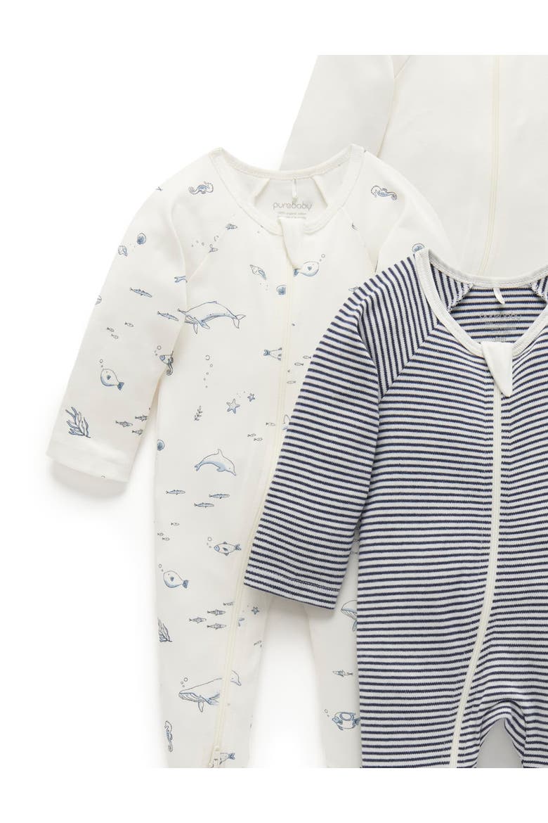 4 Pack Zip Footie Boys, Alternate, color, Vanilla Nautical Pack
