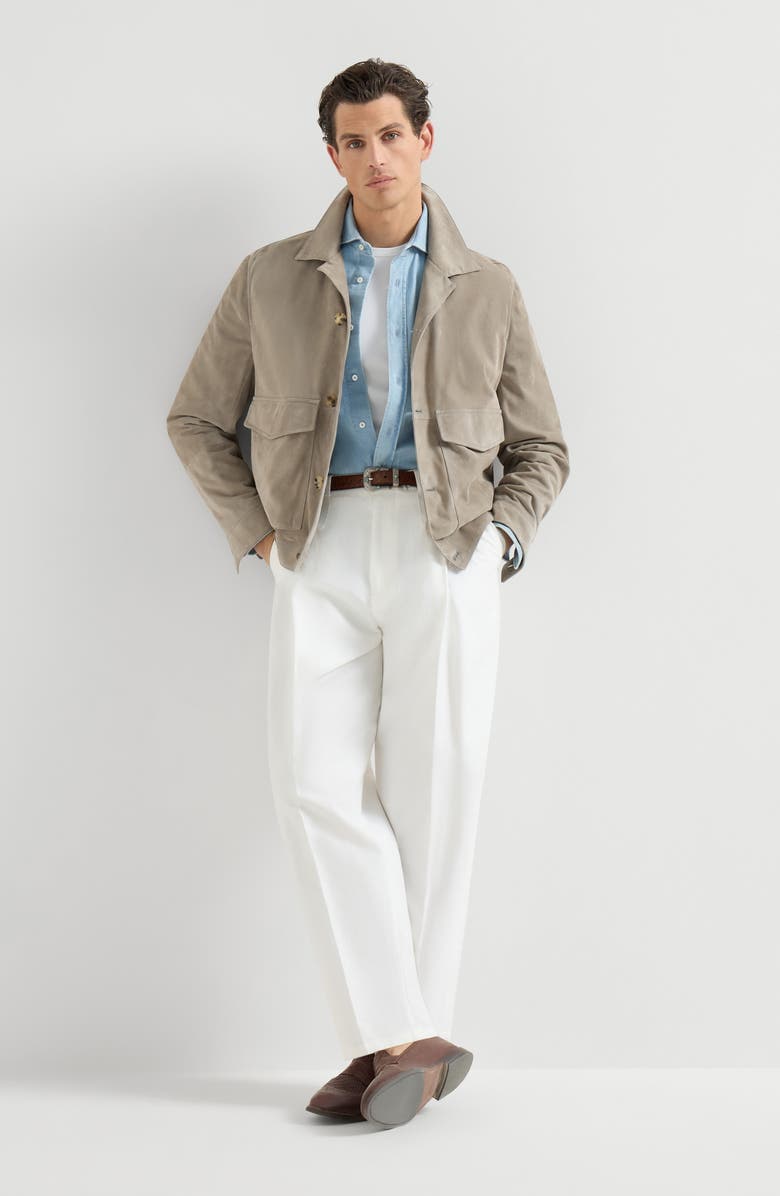 Brunello Cucinelli Suede jacket, Alternate, color, Khaki