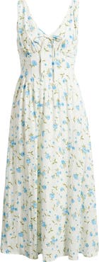 Blu Pepper Floral Print Sleeveless Midi Dress