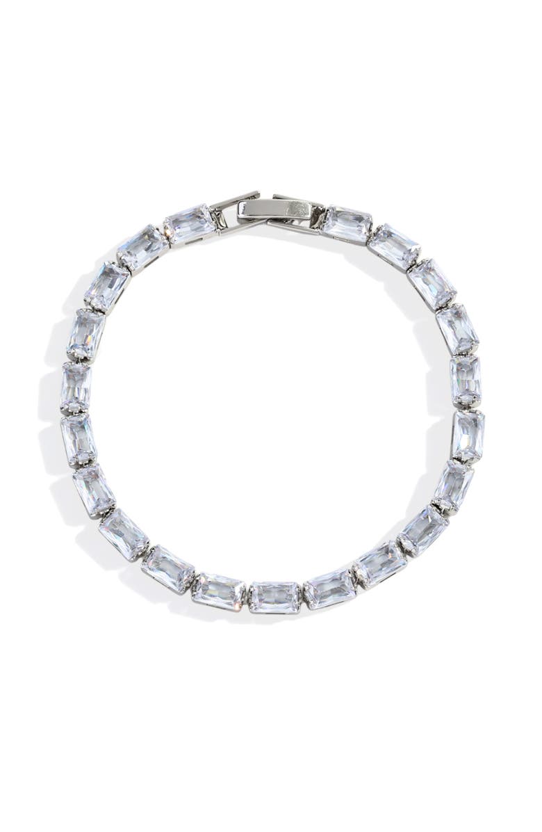 Mint & Lily Baguette Tennis Bracelet, Alternate, color, Silver