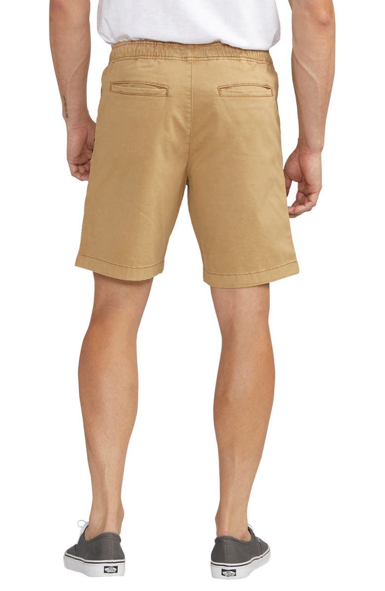 Silver Jeans Co. Pull-On Stretch Chino Shorts, Alternate, color, Tan
