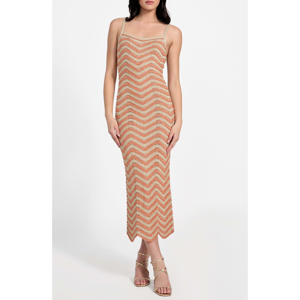 Guess Vera Chevron Knit Dress In Brown